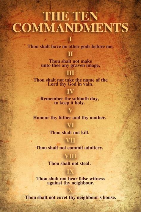 niv 10 commandments in order